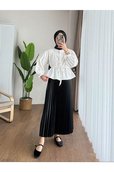 nizzell New Season Women's Skirt Top Short Shirt with Tunnel Waist