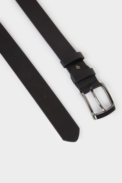DeFacto Men's Rectangular Buckle Faux Leather Casual Belt F3122Axns