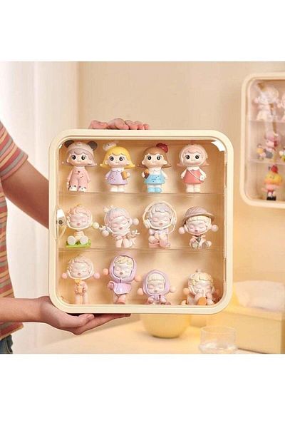 COOYA 3 Tier Transparent Collectibles Display Box,with Magnetic Door,Plastic,for Bedroom,Study,Living Room