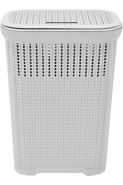 COOYA Laundry Basket, Lightweight Portable Spacious Durable Ventilated Plastic Hamper with Lid and Handles