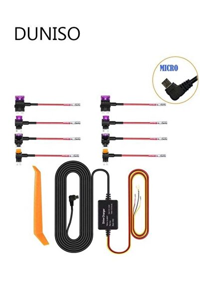 Generic طقم أسلاك صلبة لكاميرا لوحة القيادة، كابل شاحن كاميرا لوحة القيادة بمنفذ Micro USB بطول 11 قدمًا مع حماية من الجهد المنخفض