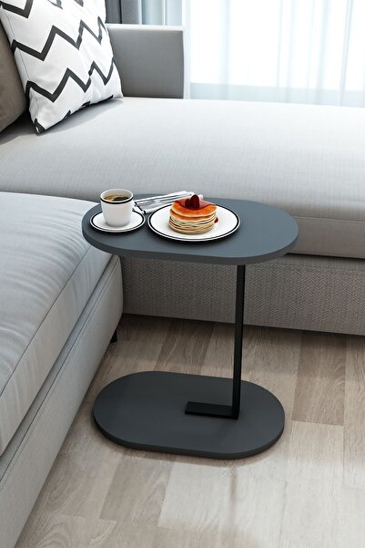 Modalanka C Yan Sehpa Koltuk Altı Sehpa Tekli Demir Ayak Sehpa Zigon Kahve Se...