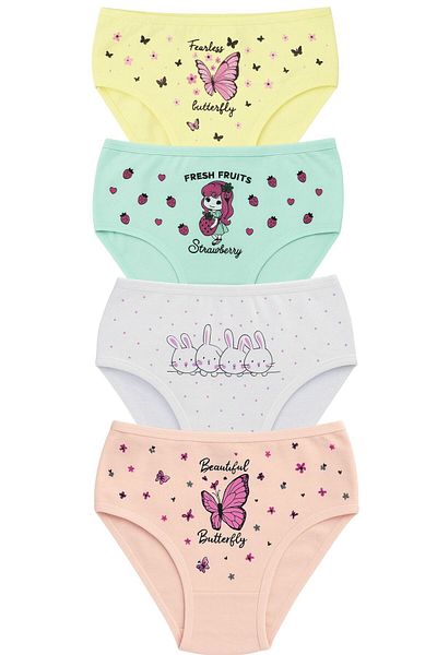 EXMOOR 4 Pieces of Cotton Combed Girl's Panties