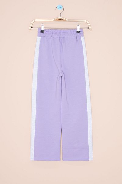 Cansın Mini Lilac Garnished Wide Leg Girl's Elastic Waist Sweatpants 20633