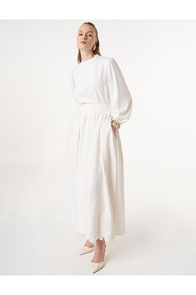 Kayra Embroidered A-Line - Etki Ecru
