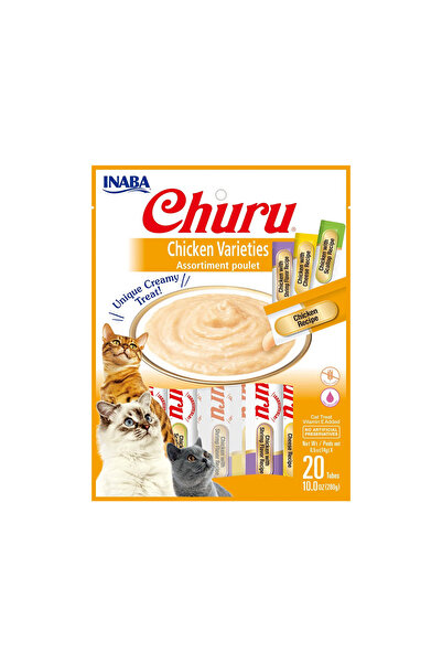 Inaba مجموعة متنوعة من مكافآت القطط من هريس دجاج إينابا تشورو، 20 × 14 جرام
