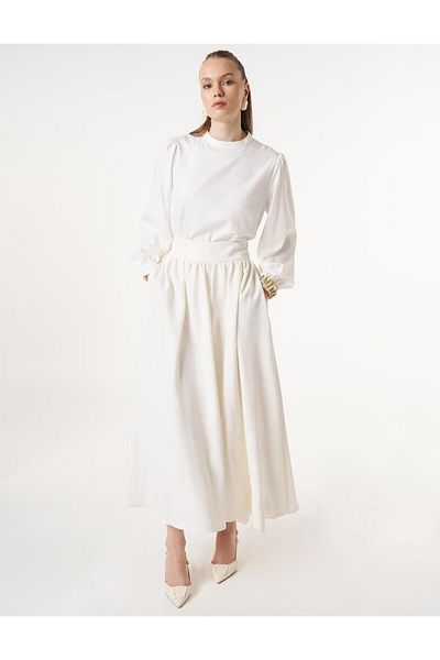 Kayra Embroidered A-Line - Etki Ecru