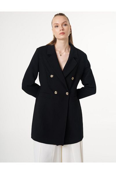 Kayra Klapa Blazer γιακά - Μαύρο