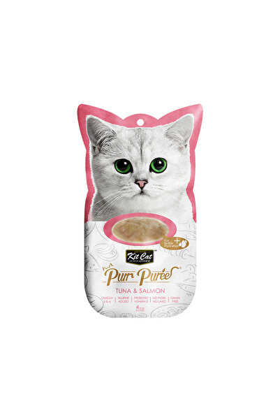 Kit Cat مكافآت قطط كيت كات بوريه بالتونة والسلمون - 4 × 15 جم