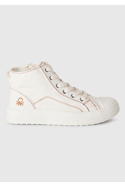United Colors of Benetton Tenis alb pentru băiat cu detaliu cu logo