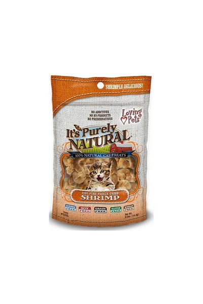 Loving Pets مكافآت القطط من الروبيان المجفف بالتجميد من It's Purely Natural - 14.4 جم