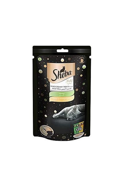 SHEBA Melty Mixed Creamy Treats Chicken Mix Cat Treats - 48 g Pack of 12