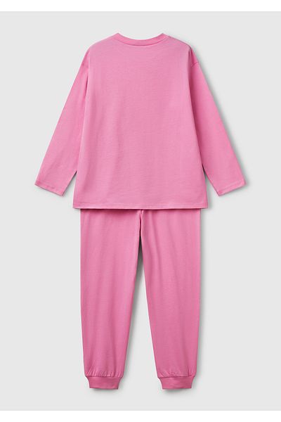 United Colors of Benetton Tricou cu dungi roz pentru băiat - Set Jogger