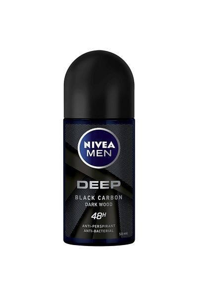 NIVEA مزيل عرق رول أون للرجال برائحة الكربون الأسود العميق 50 مل