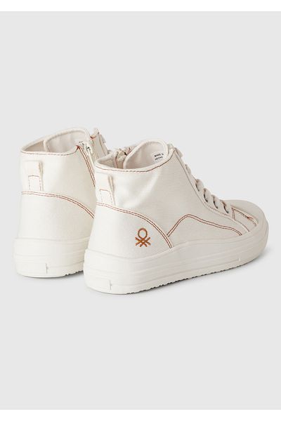 United Colors of Benetton Tenis alb pentru băiat cu detaliu cu logo