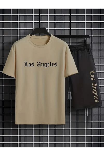 pandy Tricou imprimat Los Angeles - Pantaloni scurți Set trening sport