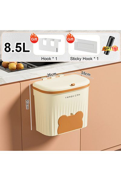 Choice Yellow 8.5L 8.5/12L Kitchen Wastebasket Wall Mounted Trash Can With Lid Bathroom Trash Bin Garbage C