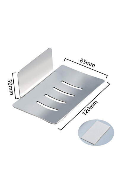 Choice Silver Soap Holder Dish Wall Mount Adhesive Tray Storage Dish Bathroom...