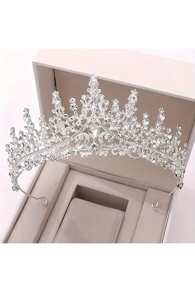Choice Colour 04 1pc Baroque Queen Crown Elegant Rhinestone Hairband Suitable for Wedding Parties Wearing W