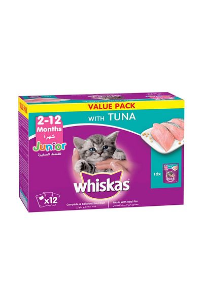 Whiskas Tuna Value Pack Kitten Food Pouches - 80 g - Pack of 12
