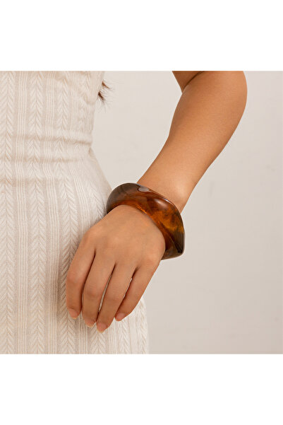 Choice Color 3 Ingemark Boho Brown Irregular Acrylic Resin Chunky Bangles for...