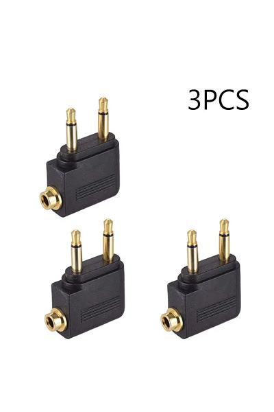 Choice 3 Pcs B 1-5pcs Audio Adapter 3.5mm Plug Jack Airline Airplane Earphone Headphone Audio Adapter For A