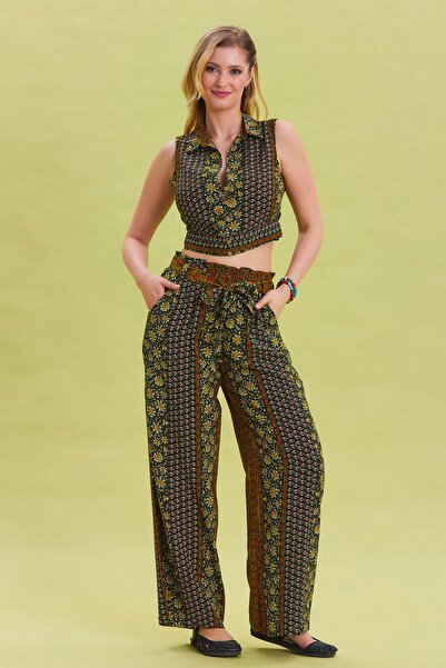 Los banditos Elastic Waist Belt Detailed Summer Trousers