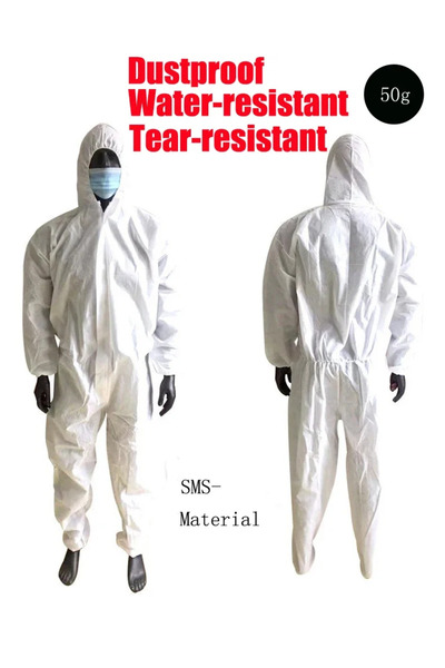 Choice بدلة عمل واقية من الغبار والماء والزيوت، مقاس 2XL، لون أبيض، وزن 50 غرام، للاستخدام مرة واحدة، قابلة للتهوية، مقاومة للغبار والماء.