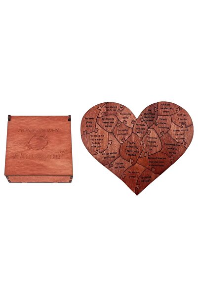 Choice أحجية حمراء تحمل 20 سببًا لحبك، محفور عليها عبارة "هدية حب" لتزيين الم...