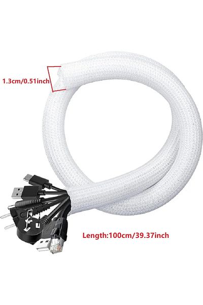 Choice White 1M 1m 3m 5m braided cable sleeve pet nylon wrapping cable casing cable sleeves wire for desk P