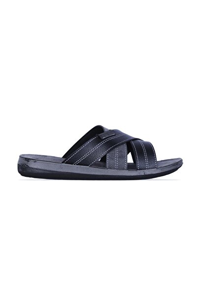 GEZER 14577 Black Silver Daily Summer Men's Slippers