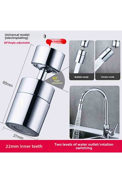 Choice 360 Double Ball double gear (Silver) Kitchen faucet pressurized anti-splash head universal two-speed