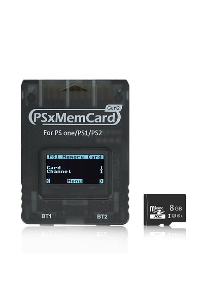 Choice TRN Black Bitfunx PSxMemCard Gen2 Store Game Saves for PS1 and PS2 Games for PlayStation1 PS one Pla