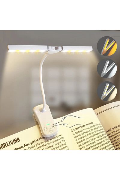 Choice White Night Light 14 LED Book Light USB Rechargeable Reading Light Portable Flexible Easy Clip Night