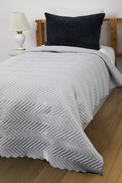 Genel Markalar Wellsoft Çift Taraflı 4 Mevsim Tek Kişilik Yatak Örtüsü - Antrasit