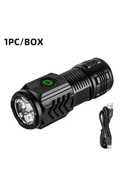 Choice 1PC Ultra Powerful Flashlight 3 Core LED Mini Tactical Flashlight USB Rechargeable High Power LED To