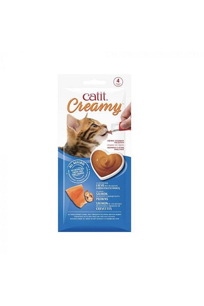 Catit Creamy Lickable Cat Treats - Salmon & Prawns 40g