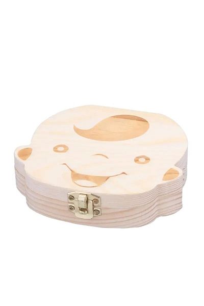 Choice Boy 1pc-Baby Tooth Box Spanish Wooden Kids Milk Teeth Organizer Storage Boys Girls Baby Souvenirs Gi