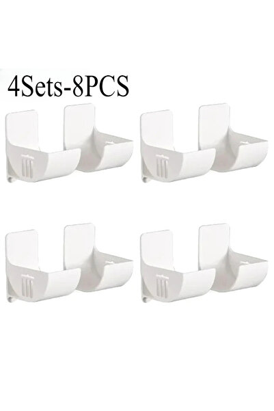 Choice مجموعة من 4 قطع بيضاء، 16 قطعة، صينية تخزين مثبتة على الحائط، غير قابل...