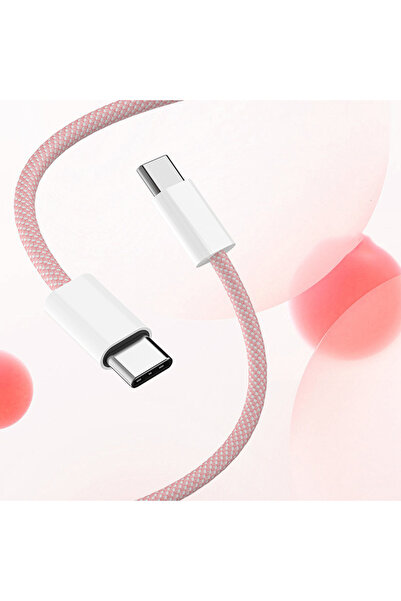 Choice كابل USB-C إلى Type C باللون الوردي بطول 1 متر لشحن سريع PD 60 واط لها...