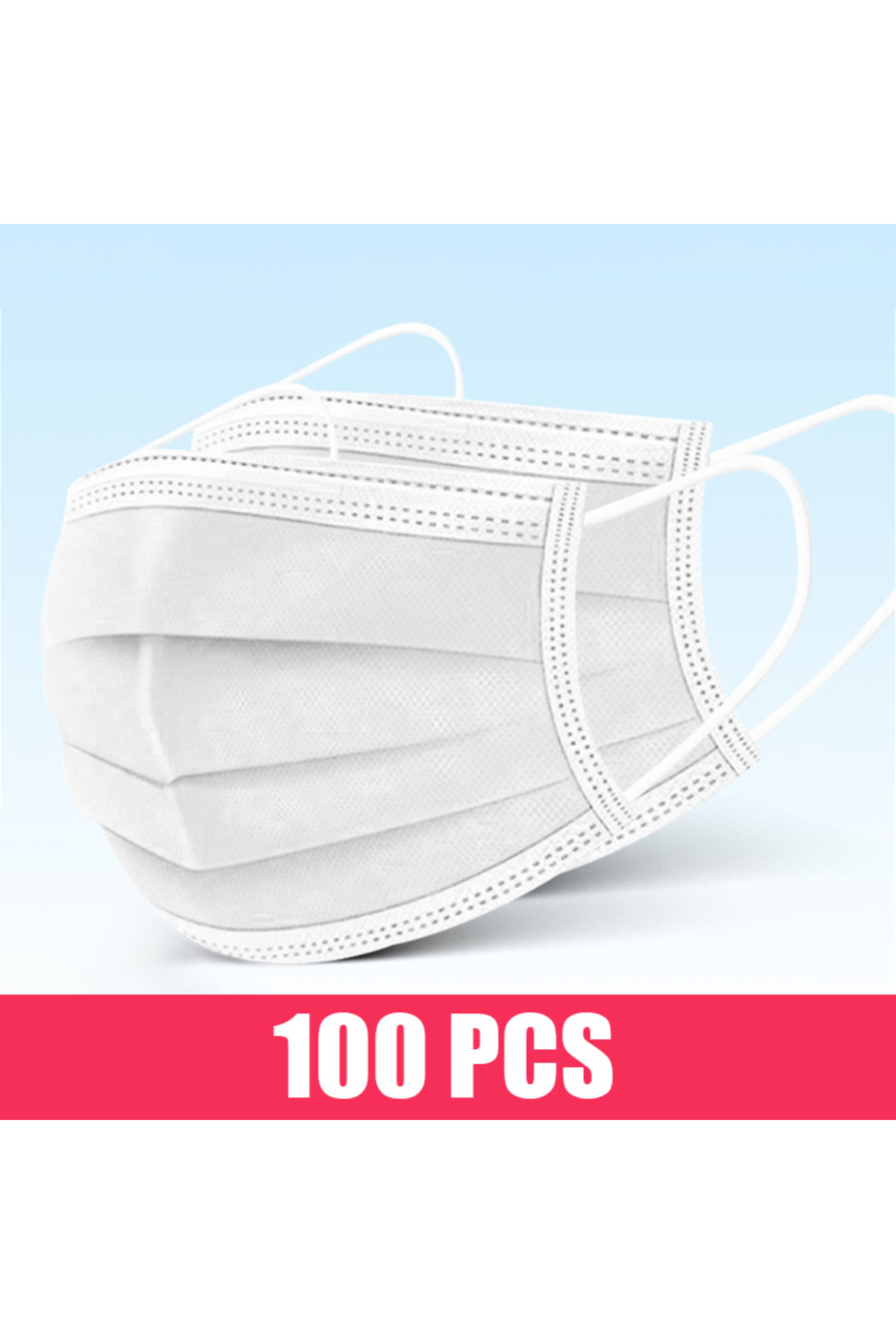 Choice 100 قطعة - أبيض 10/50/100/200 قطعة كمامات للاستخدام مرة واحدة بحلقات ل...