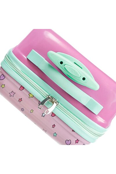 OEM Troler Valiza pentru fetite, Unicorn Roz, 4 roti pivotante, dimensiune 30x21x50 cm, 22 litrii