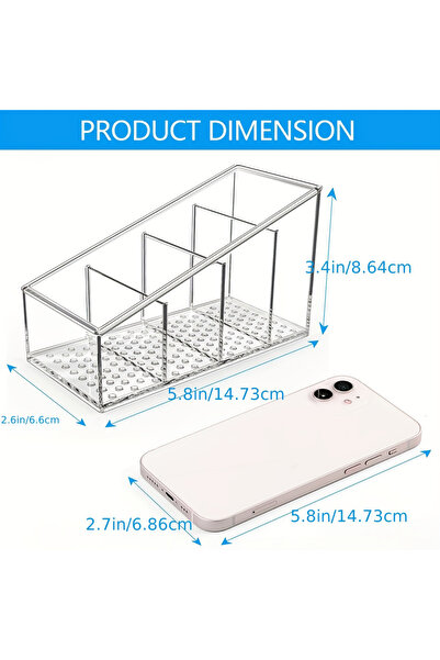 Choice حامل جهاز التحكم عن بعد ومنظم مكتبي من البلاستيك الشفاف باللون الأبيض ...