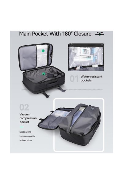 Mark Ryden MR 9299 YKK Vacuum Compression With Air Pumb Device 17-Inch Backpack, Waterproof Oxford Fabric