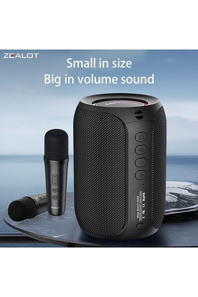 Choice مكبر صوت Zealot S62M الجديد مكبر صوت ZEALOT S62M اللاسلكي بقوة 15 وات مع ميكروفونين لاسلكيين، 360