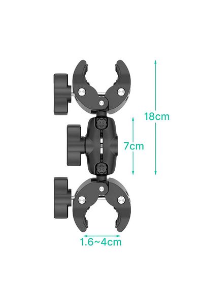 HONGDAK Small Camera Double Clip Crab Clamp For GoPro Motorcycle Bicycle Handlebar Clip Bracket For Insta360