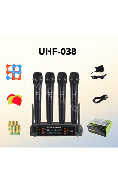 Choice UHF038-EU Plug Wireless Microphone Handheld 4 Channel UHF Fixed Frequency Dynamic Microphone For Kar