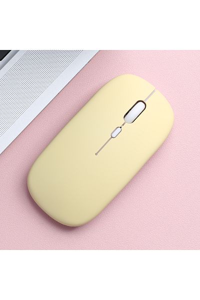 MissionFit Matte-yellow Wireless Bluetooth-compatible Mouse Portable Ergonomic Computer Mice For Laptop Ipad Ta