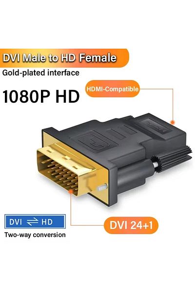 DIKELANG <=0.5m DVI to HD DVI to HDMI Adapter DVI 24+1 to HDMI-Compatible Plated Plug DVI Male to HDMI-compat