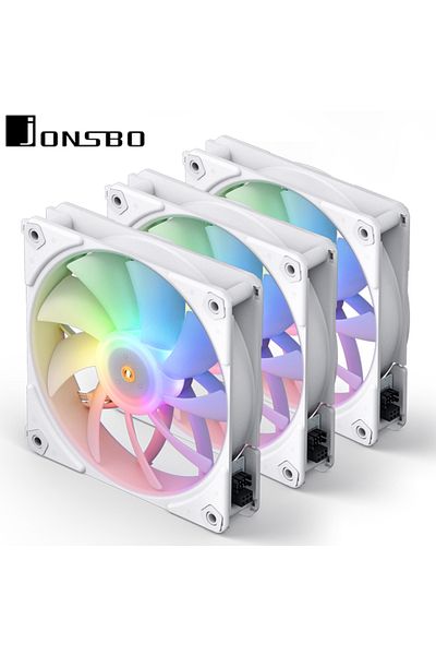 Choice مروحة هيكل الكمبيوتر JONSBO ZL-120 3 في 1 ARGB مقاس 120 مم ووحدة تحكم في درجة الحرارة PWM 4 سنون